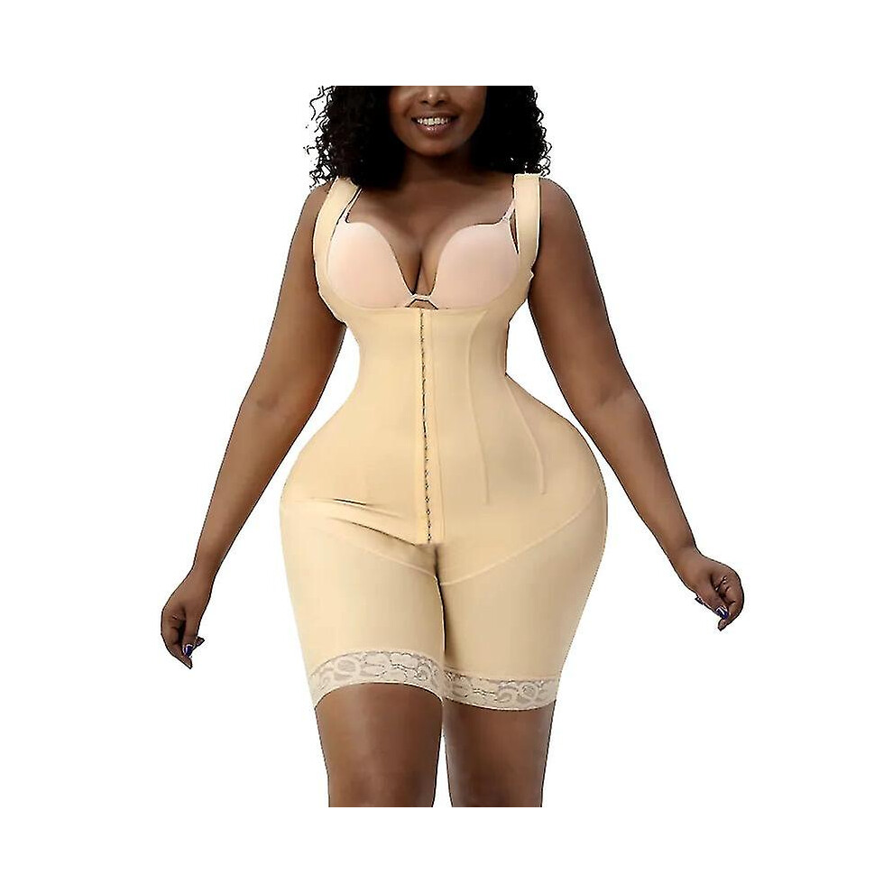 (Khaki, S) Fajas Colombianas Post Surgical Liposuction Reductoras Postpartum Girdle Stage 2 Bbl Tummy Tucker Full Body Sculpting Shapewear