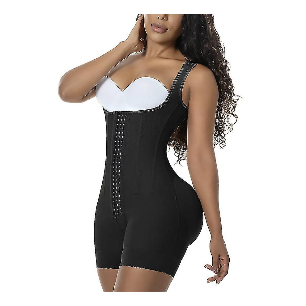(Black, XXL) Fajas Colombianas Post Surgical Liposuction Reductoras Postpartum Girdle Stage 2 Bbl Tummy Tucker Full Body Sculpting Shapewear