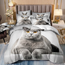 (Style 25, Single(135X200CM/2PCS)) Pet cats Kids Bedding Single Double Duvet Cover UK
