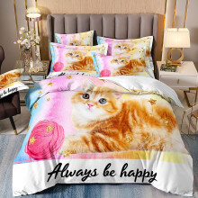 (Style 05, King(220X240CM/3PCS)) Pet cats Kids Bedding Single Double Duvet Cover UK