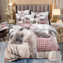 (Style 09, Single(135X200CM/2PCS)) Pet cats Kids Bedding Single Double Duvet Cover UK