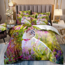 (Style 17, Double(200X200CM/3PCS)) Pet cats Kids Bedding Single Double Duvet Cover UK