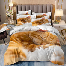 (Style 07, Double(200X200CM/3PCS)) Pet cats Kids Bedding Single Double Duvet Cover UK