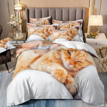 (Style 06, Single(135X200CM/2PCS)) Pet cats Kids Bedding Single Double Duvet Cover UK