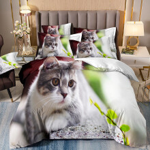 (Style 24, Double(200X200CM/3PCS)) Pet cats Kids Bedding Single Double Duvet Cover UK