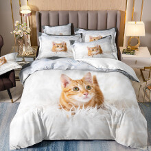 (Style 04, King(220X240CM/3PCS)) Pet cats Kids Bedding Single Double Duvet Cover UK