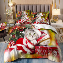 (Style 18, Single(135X200CM/2PCS)) Pet cats Kids Bedding Single Double Duvet Cover UK