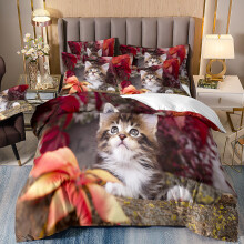(Style 29, King(220X240CM/3PCS)) Pet cats Kids Bedding Single Double Duvet Cover UK