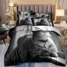 (Style 30, King(220X240CM/3PCS)) Pet cats Kids Bedding Single Double Duvet Cover UK