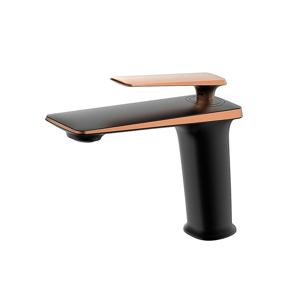 (Black Rose Gold) Contemporary Bathroom Faucets Basin Black And Rose Gold Faucet Deck Mounted Stainless Steel Water Tap Mixer Black,Gold