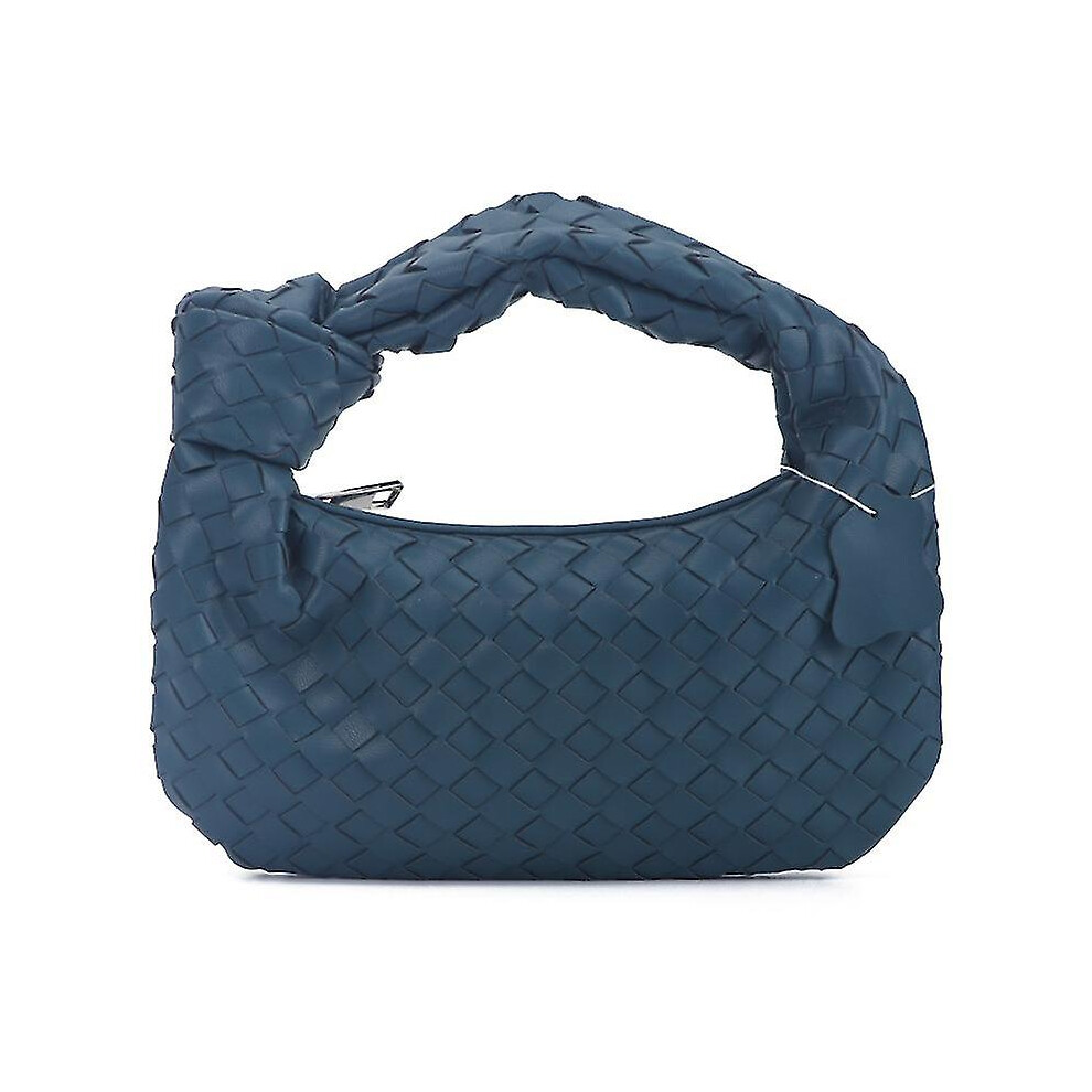 (ink green) Woven Leather Hobe Dumpling Bag Dinner Handbag For Women Purse Hobo Bag Knotted Woven Summer Clutch Bag