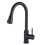 Living And Home Black Retractable Commercial Pull out Kitchen Tap Mixer Tap Faucet 1