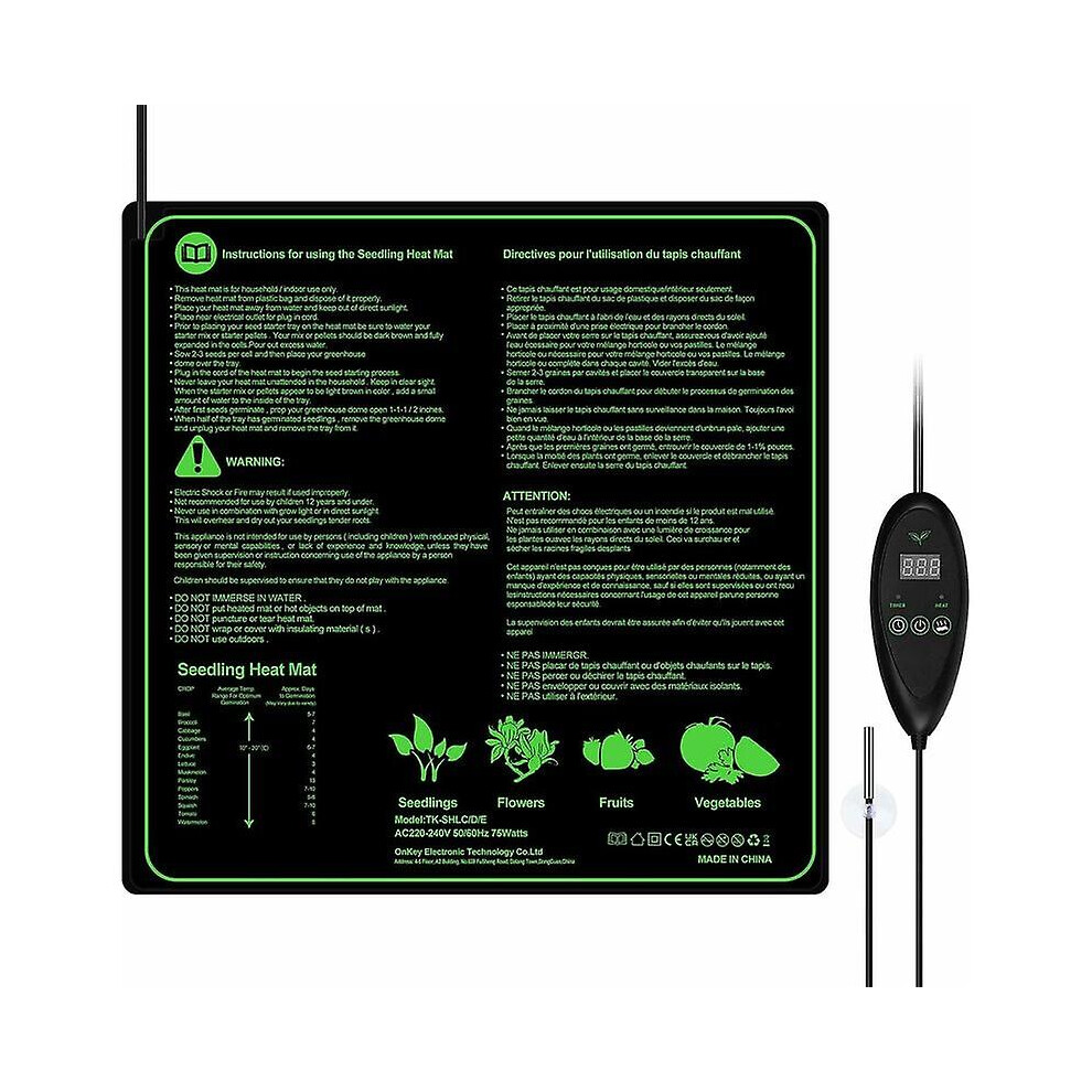 Plant Heat Mat With Thermostat Controller Waterproof Adjustable Greenhouse Heaters Compatible 50.8 50.8 Cm