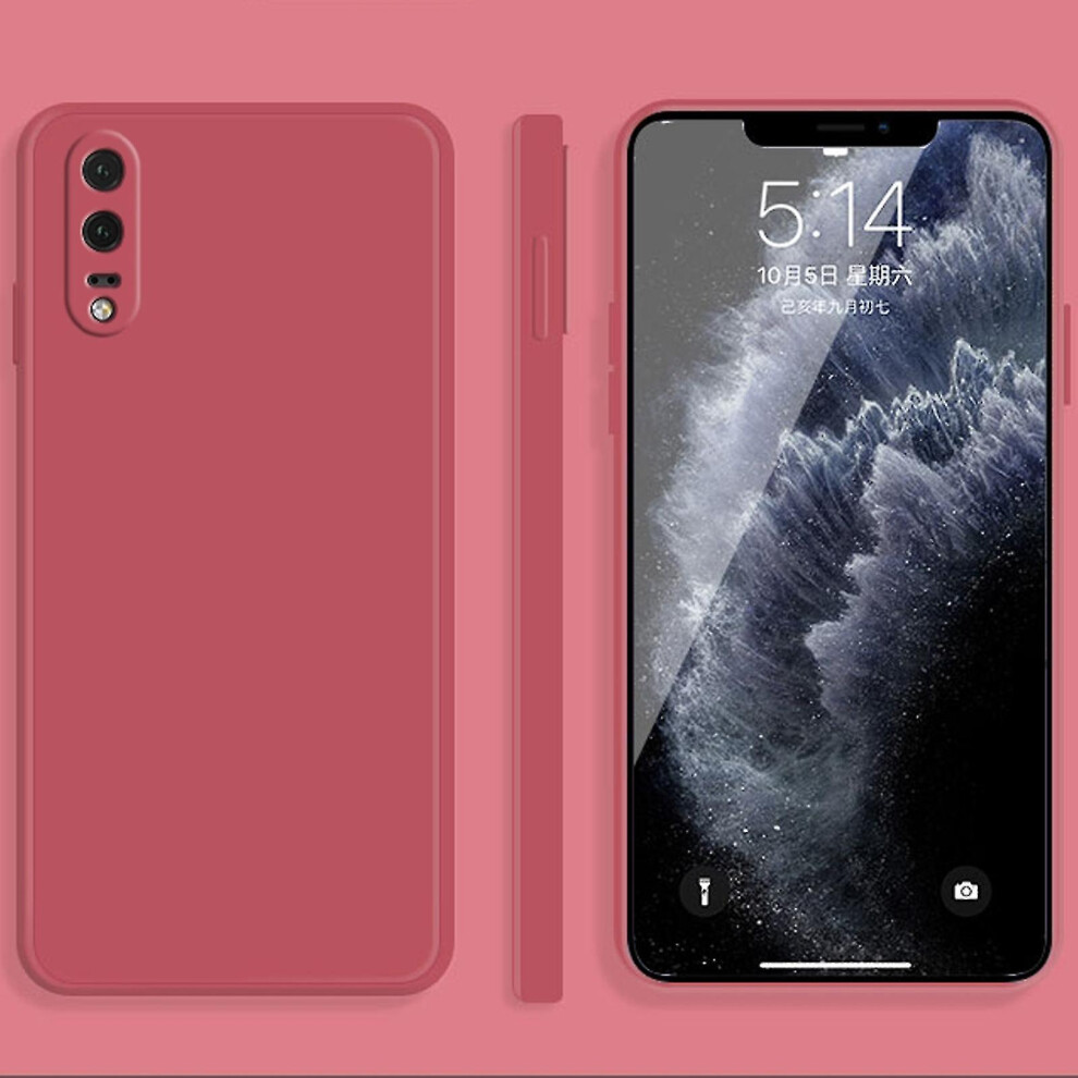 (Red) For Huawei P20 Liquid Silicone Case Red 4814699000496