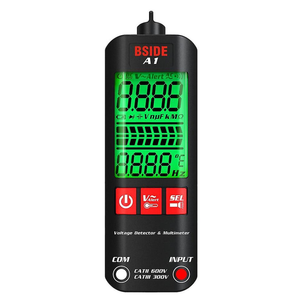 Bside A1 Mini Multimeter Lcd Digital Tester Voltage Detector 2000 Counts Dc/Ac Voltage Frequency Resistance Ncv Continuity Live Wire Neutral Wire Chec 4814699002773