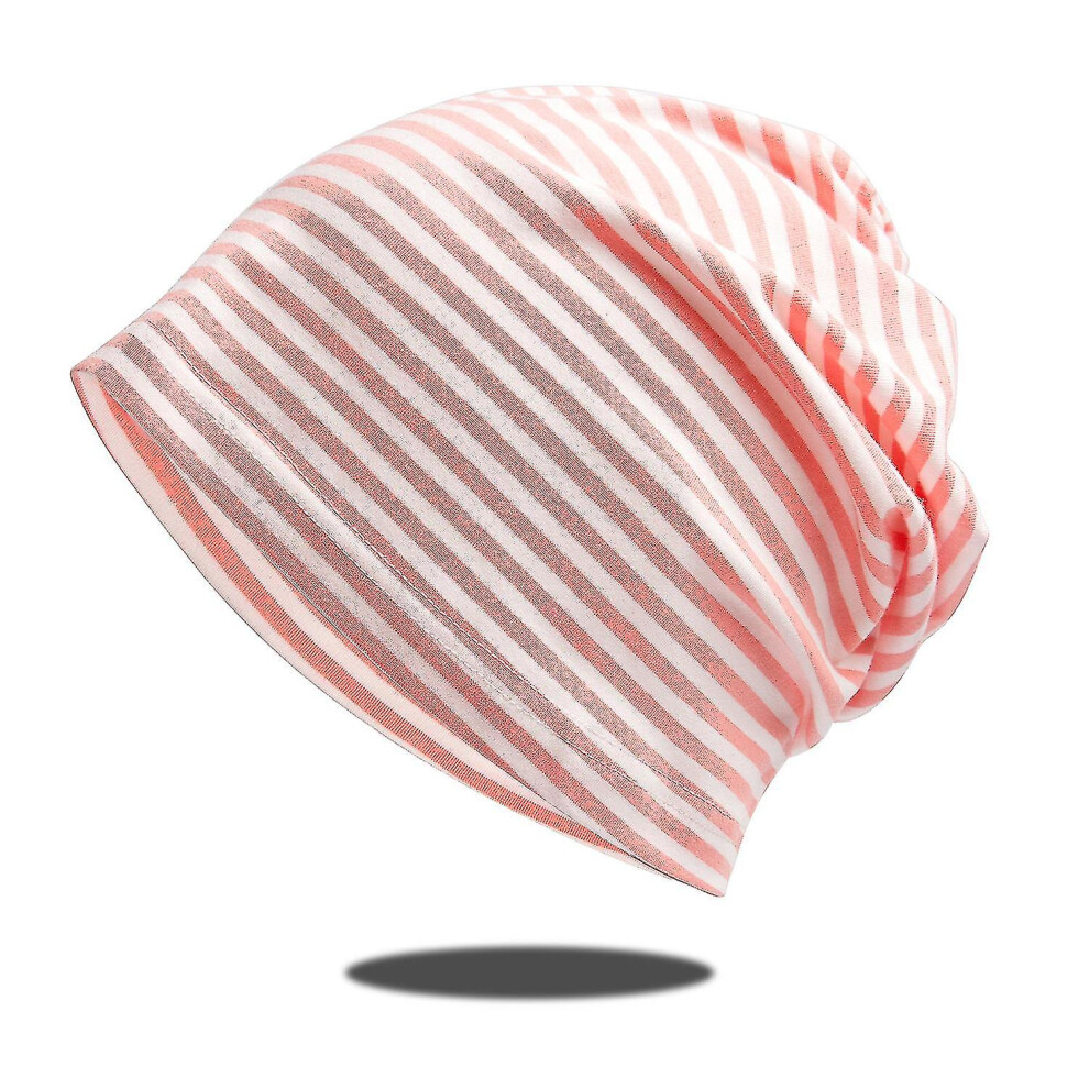 (Pink) Adults Unisex Baggy Striped Hat Ouch Beanie Adults Hip Hop Cap Pink