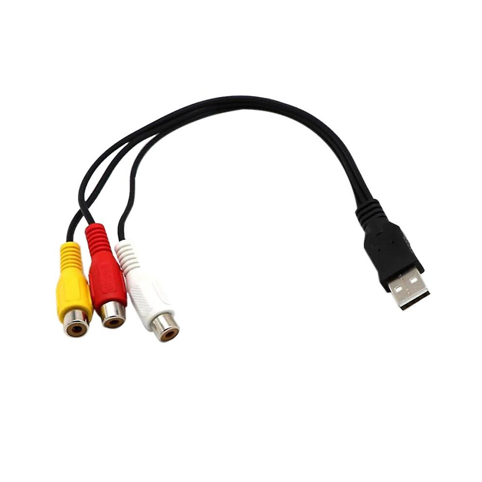 Usb To 3Rca Cable Usb Female To 3 Rca Rgb Video Av Composite Adapter Converter Cable Cord Connector Light 3010291624127