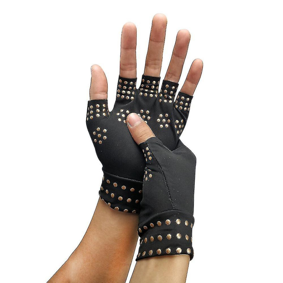 Black/Gold ( And Gold) Magnetic Anti Arthritis Therapy Gloves Relief Rheumatoid Hand Pain