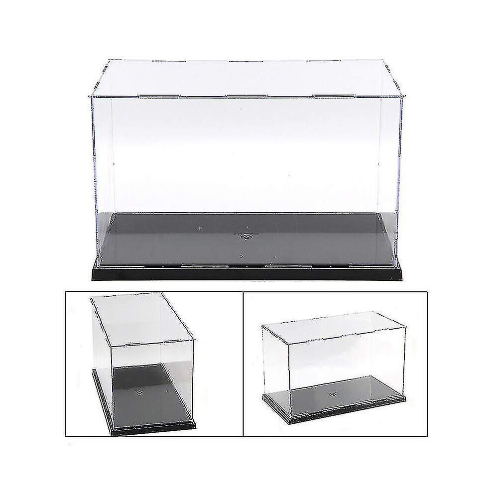 30cm Perspex Acrylic Display Case H Box Plastic Base Dustproof Figure Trophy