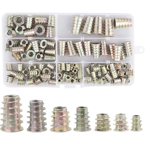 120pcs Threaded Insert Nuts M4/m5/m6/m8/m10 Nuts Zinc Alloy Hex Socket ...