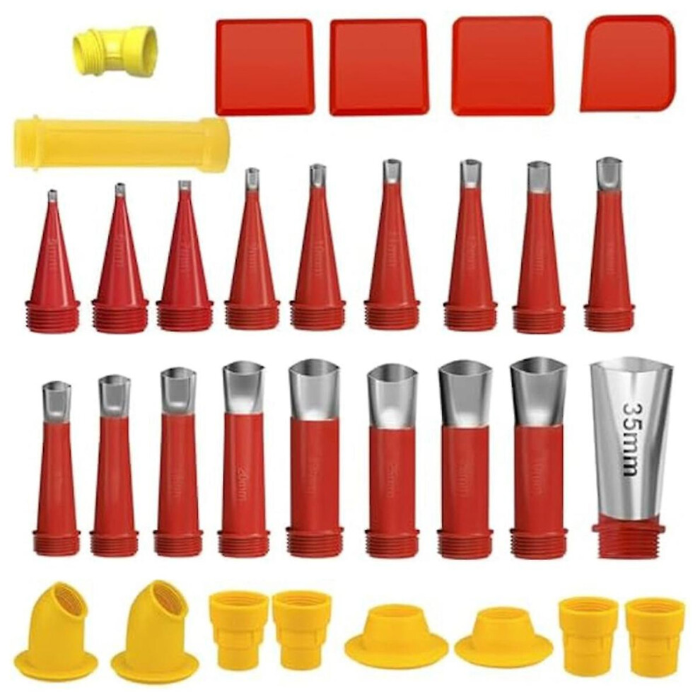 32pcs Caulking Finisher Kit Include 18pcs Caulking Nozzle Tips, Caulking Tool Kit,10 Connect Base A