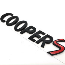 (bright black) 3d Abs Cooper S Logo Letters Car Trunk Emblem Badge Decal Sticker Accessories For Mini Cooper S R56 R53 R50 F56 R52 F54 F57 R57
