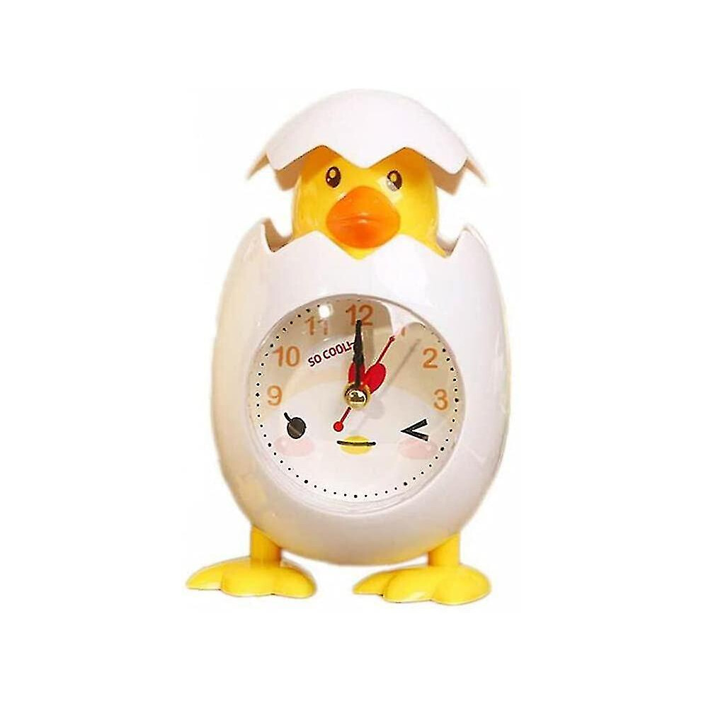 (Yellow) Alarm Clock Cartoon Chicken Egg Shell Desktop Clock For Children Gift Home Decor Yellow