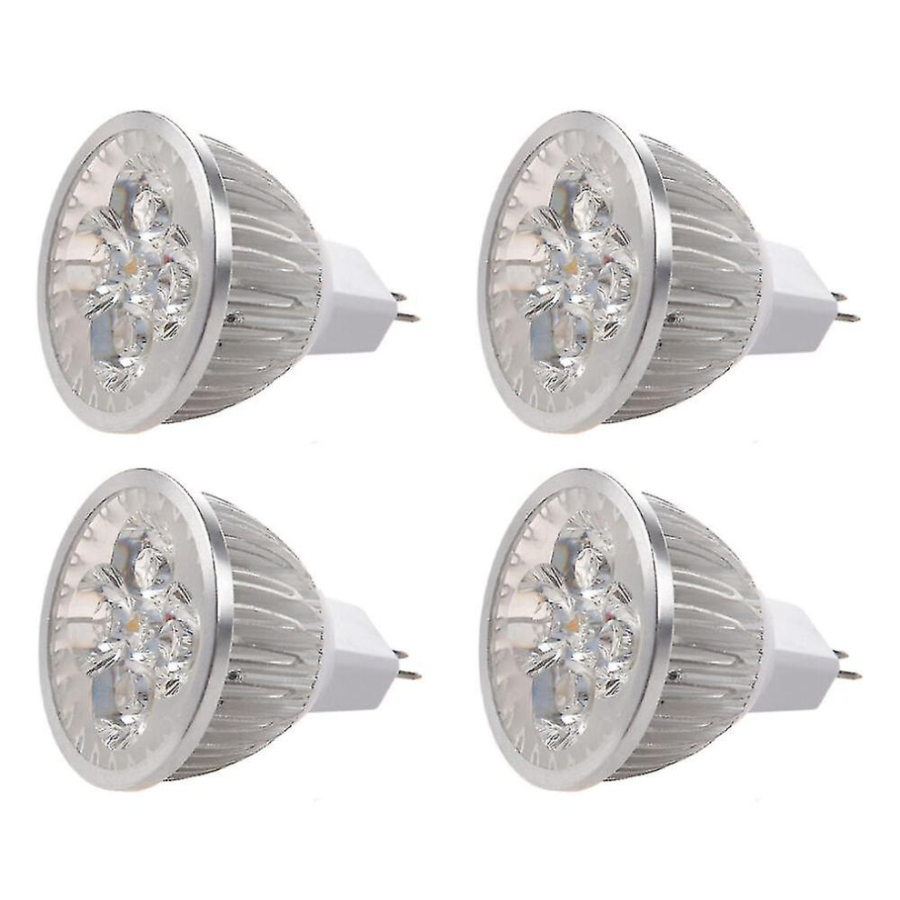 4 X 1w Gu5.3 Mr16 12v Warm White Led Light Lamp Bulb Spotlight -ys