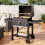 Living And Home Outdoor Barbecue Charcoal BBQ Grill Stove Smoker Built in Thermometer with Wheels 2