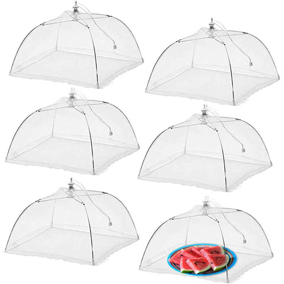 (6 Pack) Large And Tall 17x17 Pop-up Mesh Food Covers Tent Umbrella