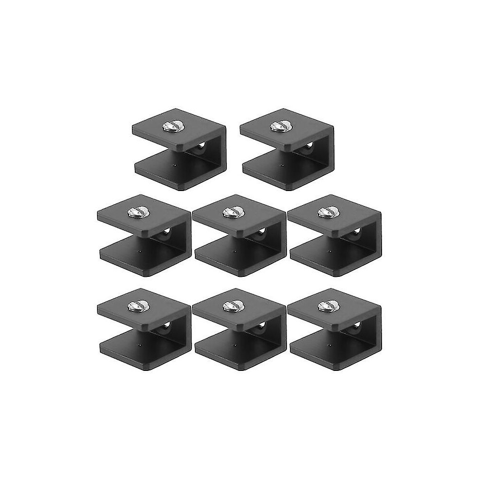 8 Pcs Black Shelfs Shower Glass Clamp Glass Shelf Clamp Clip Glass Shelf Brackets Shelf Support Brackets