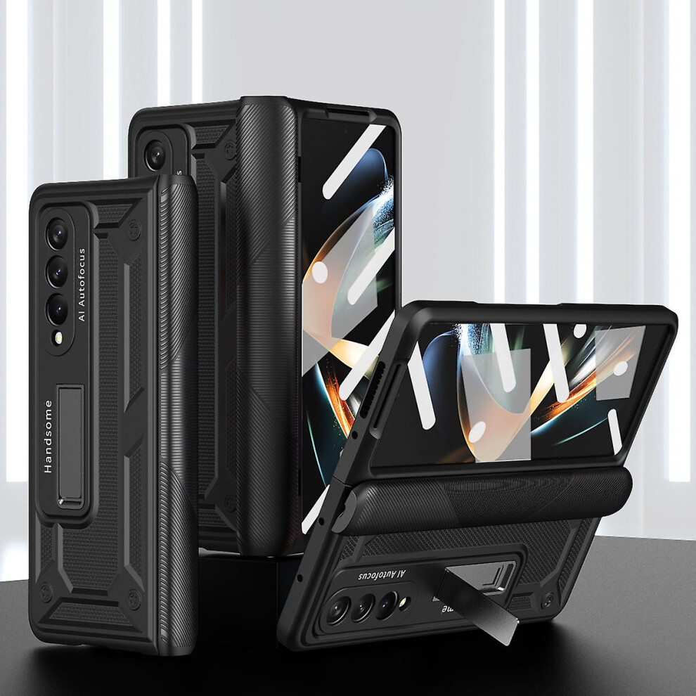 (Black) Galaxy Z Fold 5 Case, Heavy Duty Hinge Protection Case For Samsung Galaxy Z Fold 5 With Kickstand Black 4814699009772