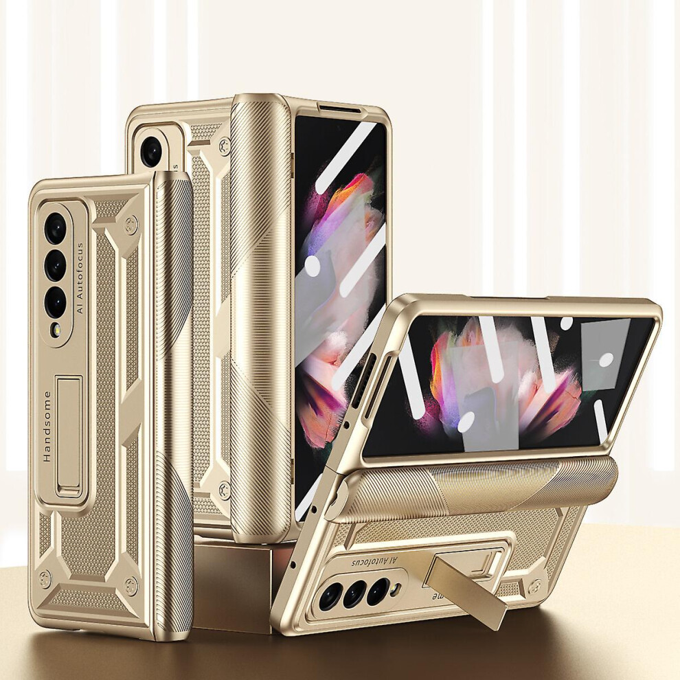 (Gold) Galaxy Z Fold 5 Case, Heavy Duty Hinge Protection Case For Samsung Galaxy Z Fold 5 With Kickstand Gold 4814699009796