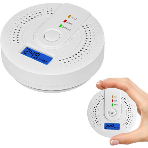 Carbon Monoxide Detector with LED Display Test Button Carbon Monoxide Alarm EN50291