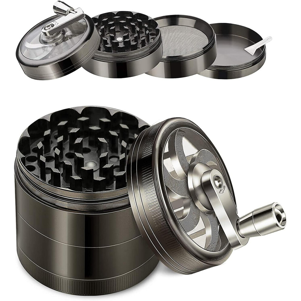 4-in-1 Spice Grinder - Large Zinc Alloy Grinder For Premium Grinding