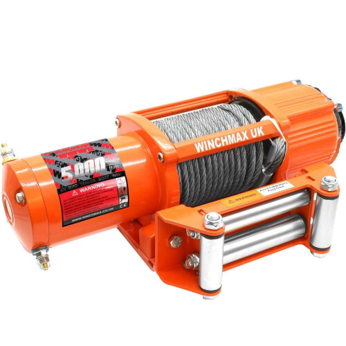 WINCHMAX 5,000lb 12V Winch. 15.2m x 6.3mm Steel Rope. 1