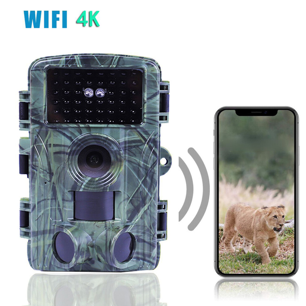 (Standard, Camera Add 32GB) 60MP WIFI Outdoor Hunting Trail Camera 4K Wildlife Cam Track Motion Activated Infrared Night Vision Waterproof Photo Trap