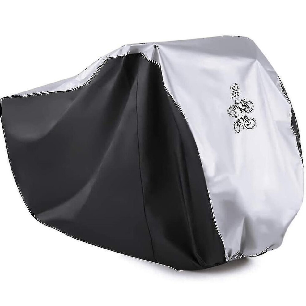 Bike Cover For 2 Bikes, Waterproof Outdoor Bicycle Cover Anti Dust Rain Snow Uv, Bike Rain Cover For Mountain, Road Heavy Duty Bikes With Lock Holes