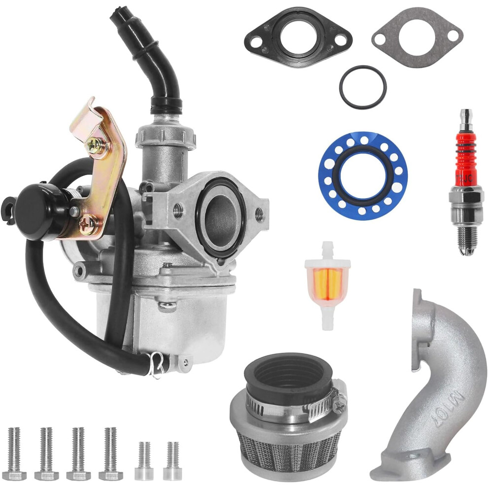 Pz19 Carburetor 19Mm Kit For 125 110 90 70 50 Atv Dirt Bike Baja Kazuma Go Kart Upgrade Rebuild With Inlet Pipe Manifold Adapter Parts 6935462213436
