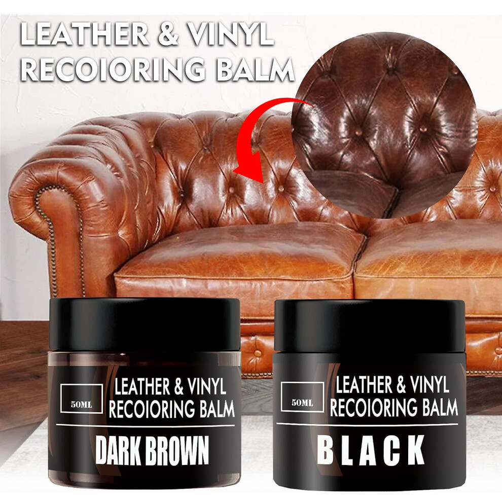 (black) Leather Recoloring Balm, Leather Scratch Repair, Leather Color Restorer, Leather Dye, Leather Paint For Sofa, Couch, Car Seat, Coat