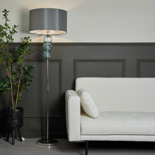 (Floor Lamp) Litecraft Stack Lamps With Drum Shade - Nickel 2