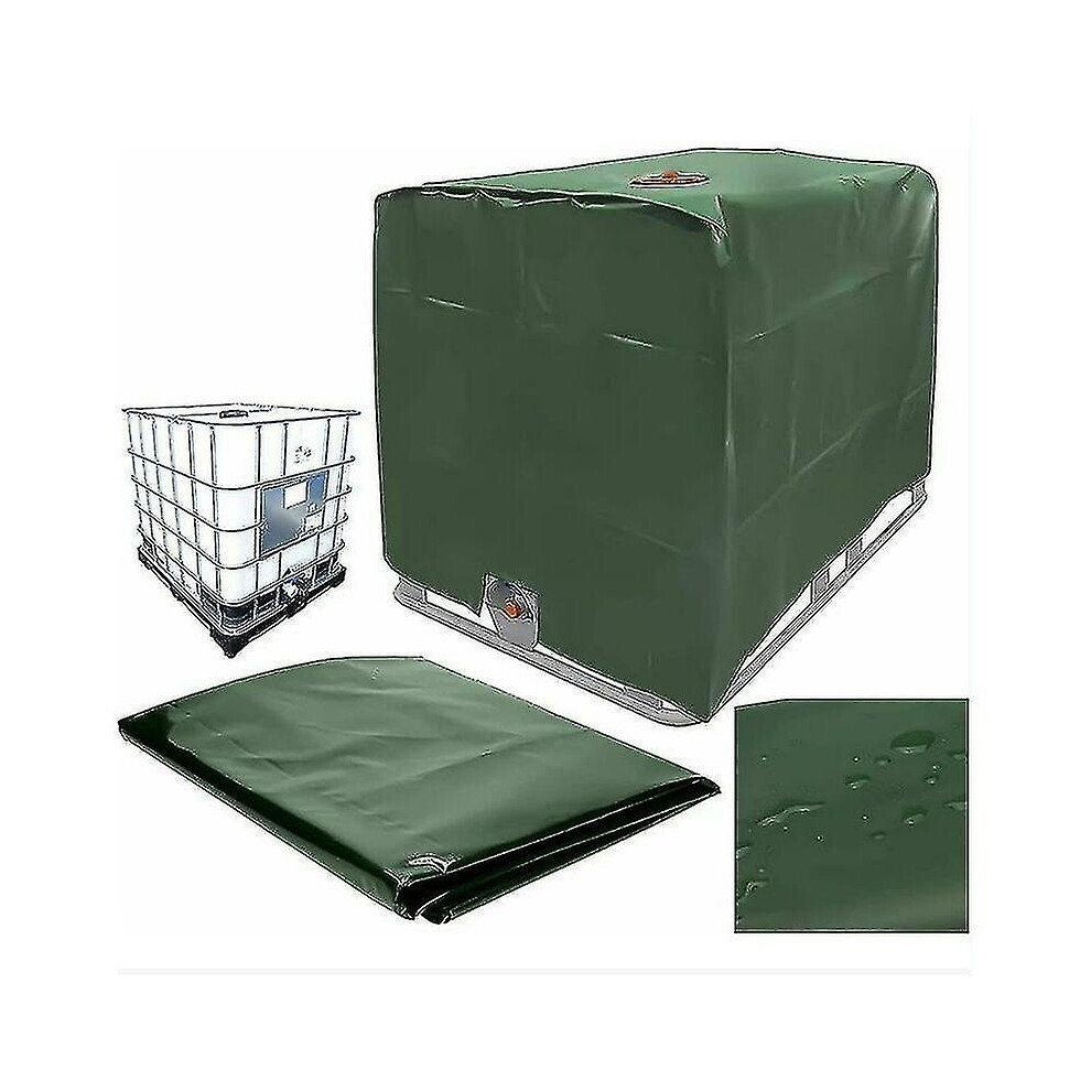 Water Tank Cover, Tank Cover For 1000L Tank, Water Tank Container Protective Cover, Dustproof Anti-Uv Rainproof, 120X100x116cm (Green) Ty Green