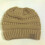 (Brown) Cc Letter Ponytail Cap Knitting Hat For Ladies 2