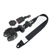 (Black) Ce Certification Retractable 3 Point Car Seat Belt Universal Driver Safety Belt Auto Safetybelt Adjuster Shoulder Emergency Lock