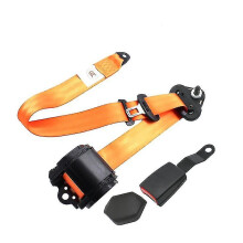 (Orange) Ce Certification Retractable 3 Point Car Seat Belt Universal Driver Safety Belt Auto Safetybelt Adjuster Shoulder Emergency Lock
