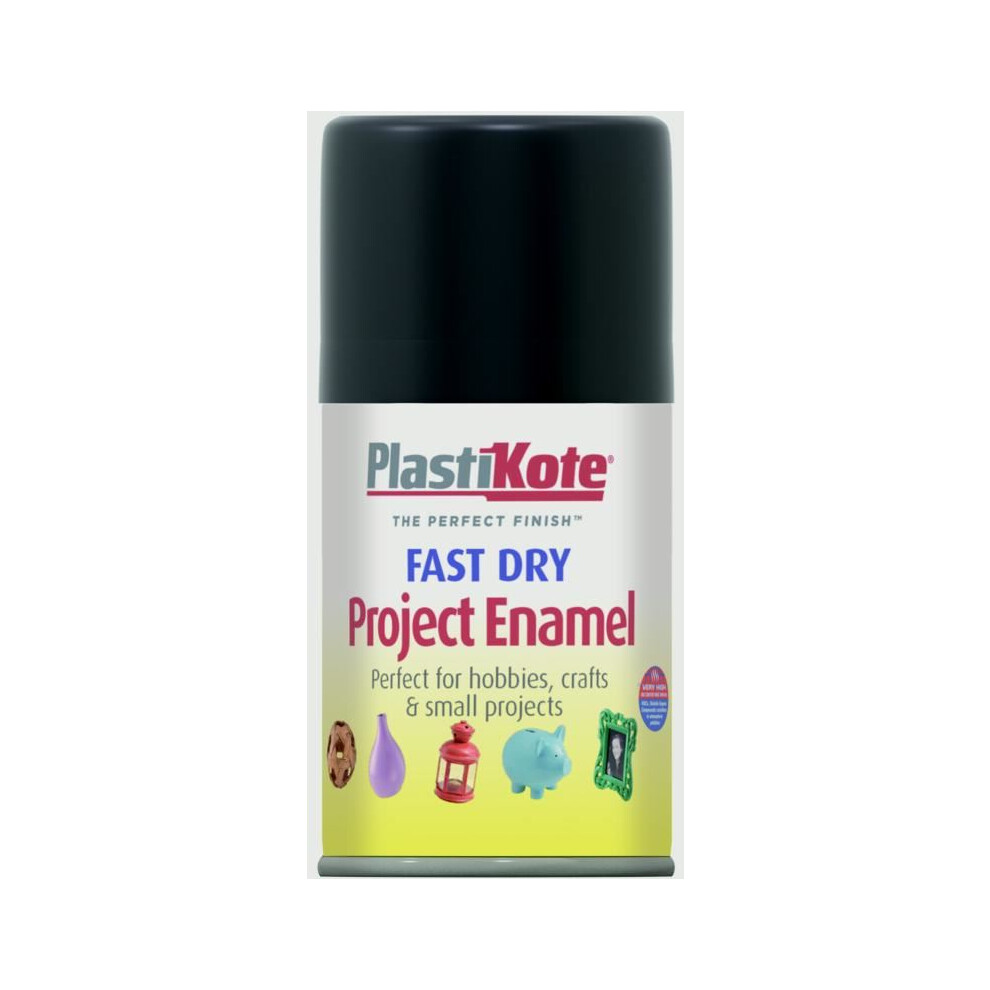 PlastiKote - Fast Dry Enamel Aerosol Paint - Flat Black - 100ml