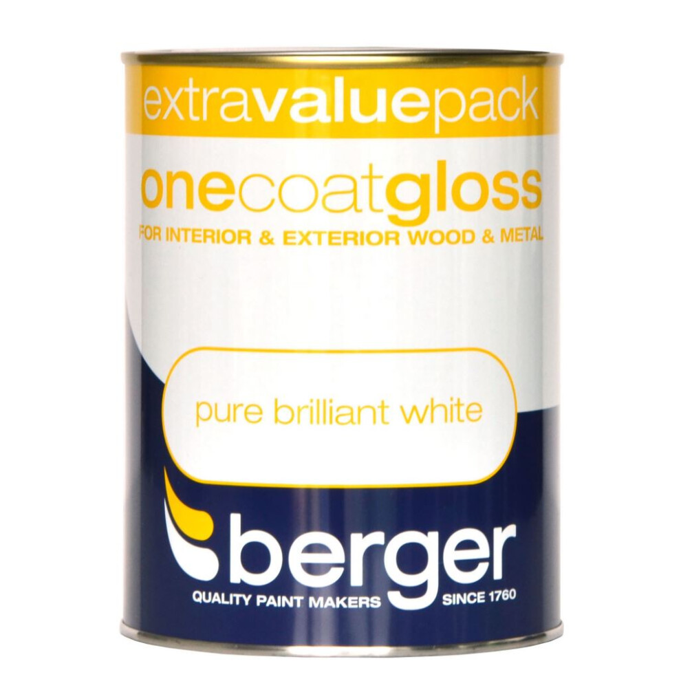 Berger - One Coat Gloss 1.25L - Pure Brilliant White