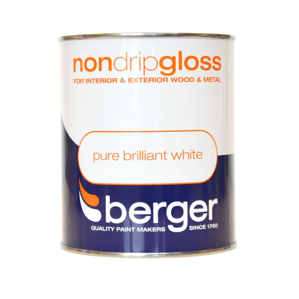 Berger - Non Drip Gloss 750ml - Pure Brilliant White