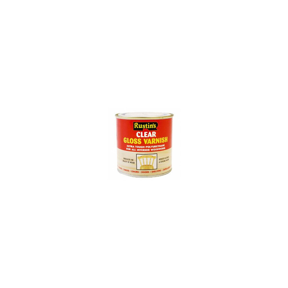 Rustins - Polyurethane Gloss Varnish 250ml - Clear - Gloss