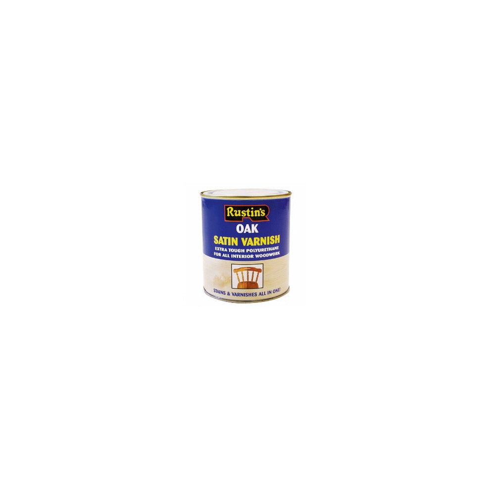 Rustins - Polyurethane Satin Varnish 500ml - Oak